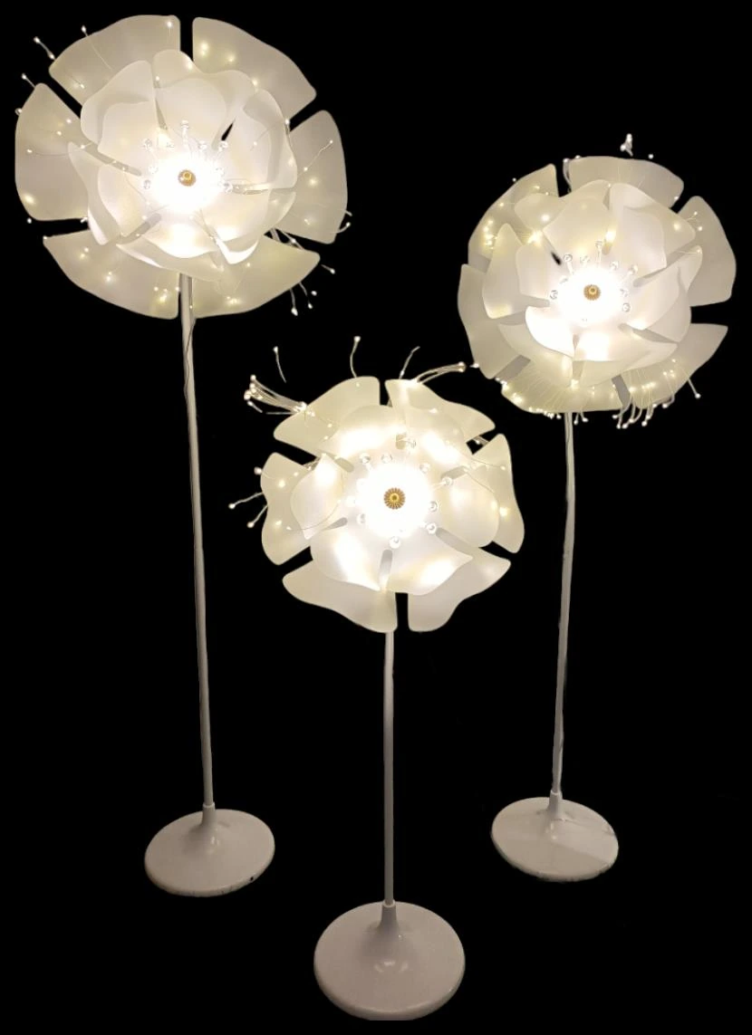 PV Open Rose Set Of 3 40,50,60cm